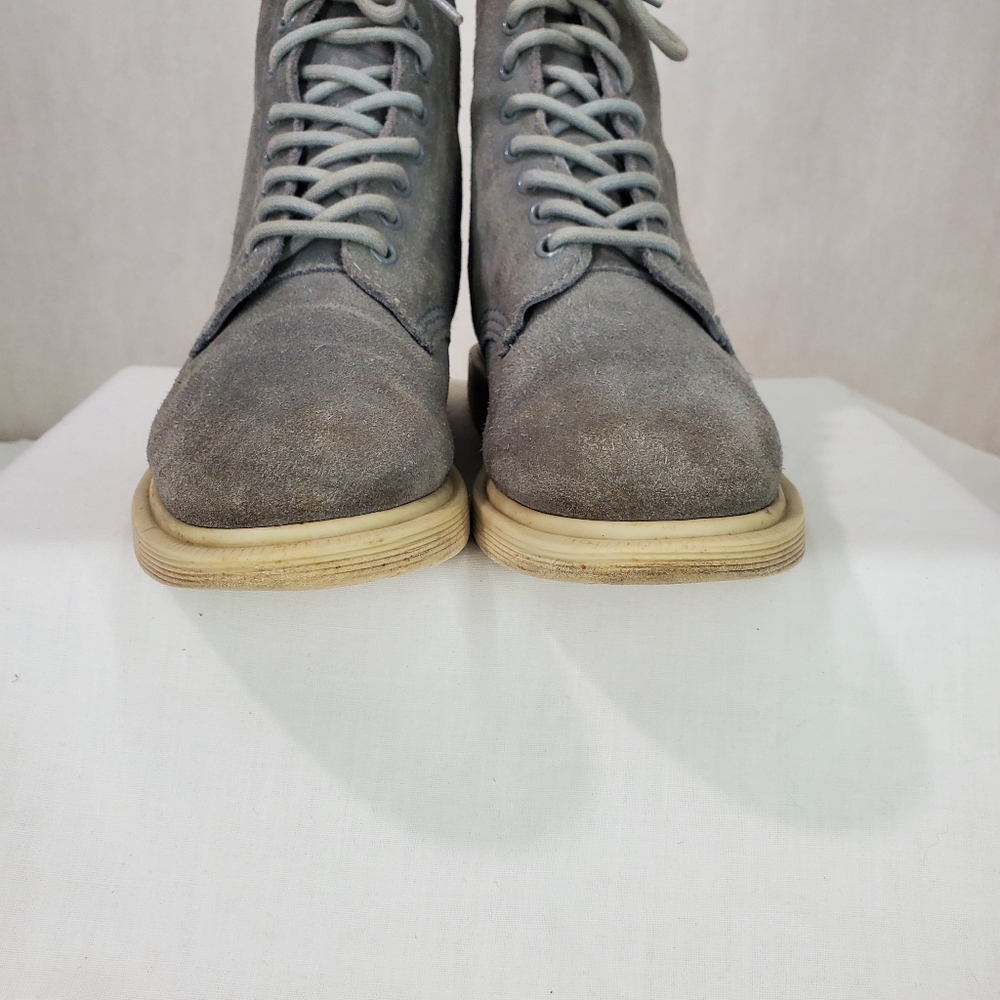 Dr Martens Whiton Gray Suede Unisex Boots Mens Size 4 Womens Size 6 High Top - Picture 8 of 13